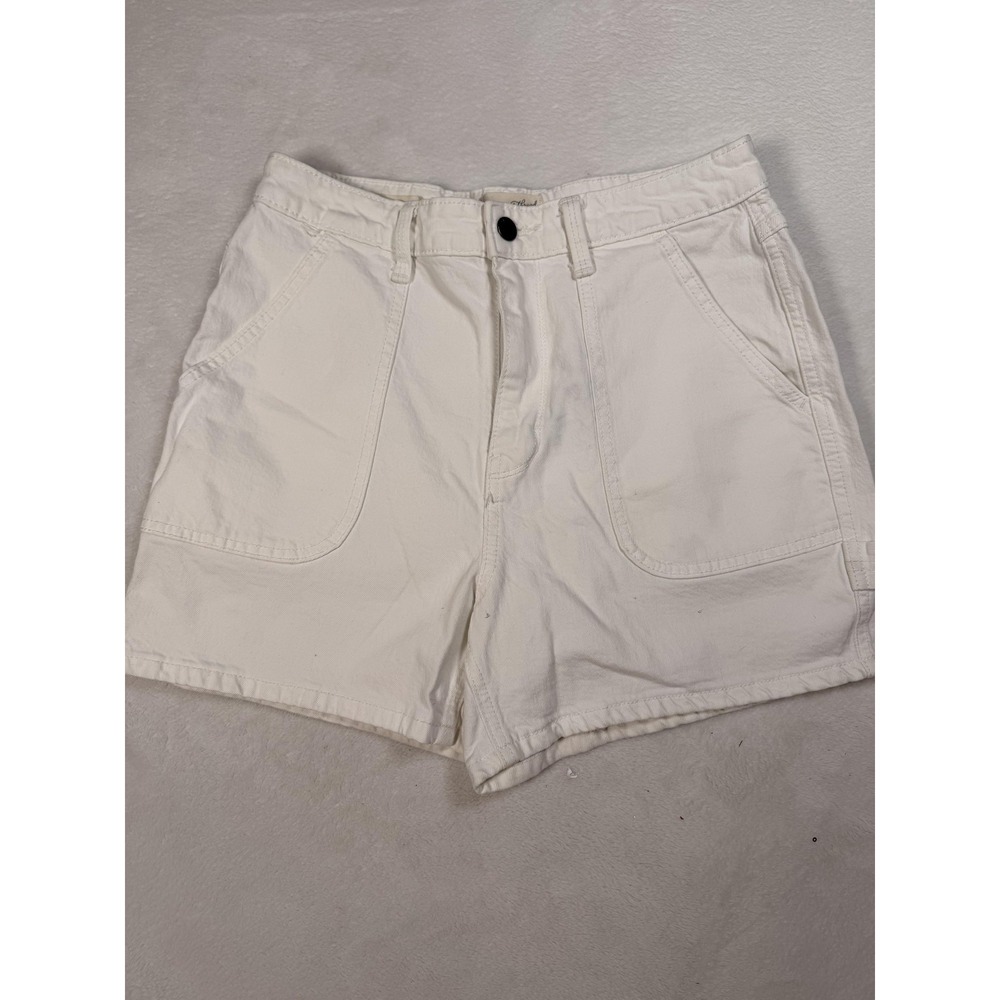 Universal Thread Denim Shorts Womens 4/27 White High Rise Utility Pockets Summer